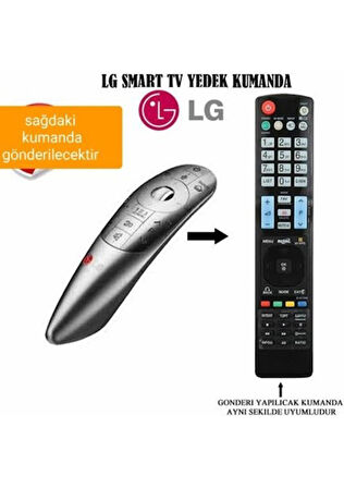 LG Iron Star LG Smart TV   Uyumlu Yedek Kumanda – Sihirli Mouse Fonksiyonlu, Kızılötesi Bağlantı Destekli