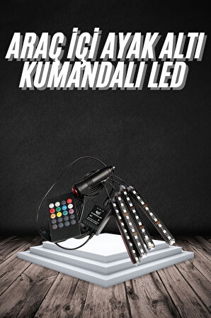 RGB Işıklı Araç İçi Aydınlatma Kumandalı 12'li Led Işık Renk Değiştirebilen