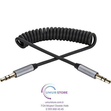 Spiral Araç Ses Aktarım Kablosu Aux Kablo 2/3MM-(1903) - CPTD9616-1544