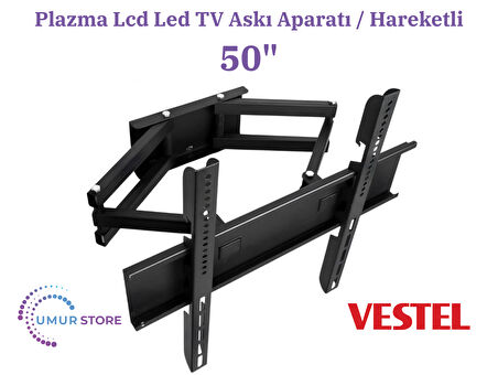 VESTEL 50QT9850 50'' 4K Smart QLED 126/127 Ekran Lcd Led TV Hareketli Duvar Askı Aparatı