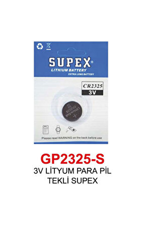 3V LİTYUM PARA PİL TEKLİ SUPEX 2325-S