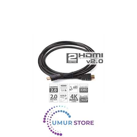 v2.0 2mt, 4K / 3D, Ağ Destekli, Altın Uçlu HDMI Kablo (DK-HD-CV20L200TV)