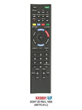 SONY 3D RM-L 1665 (NETFLIX’Lİ) LCD KUMANDA