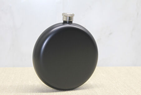 Yuvarlak Tekli Matara 8 Oz Siyah