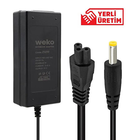19 Volt 3.42 Amper 65 Watt Notebook Adaptör (4.0*1.7 Uçlu)