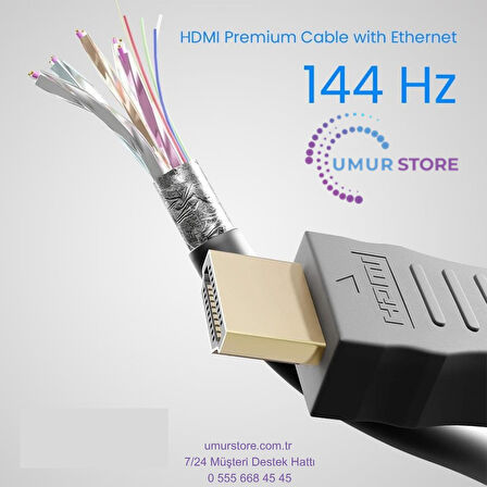 1 Metre Hdmi Kablo - V1.4b - Full Hd 3d 1080p 144hz - Görüntü, Ses Ve Internet Aktarım Premium Hdmi Kablosu