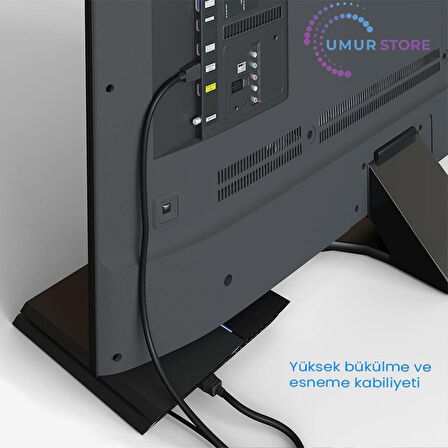 1 Metre Hdmi Kablo - V1.4b - Full Hd 3d 1080p 144hz - Görüntü, Ses Ve Internet Aktarım Premium Hdmi Kablosu