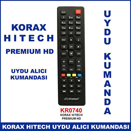 Korax Hitech Premium Hd Uydu Cihaz Kumandası KR0740 - Uydu Alıcı Kumandası