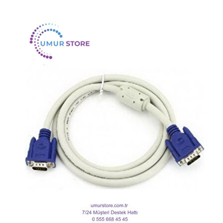 1.5M Vga Monitör Ekran Kablosu 15 Pin
