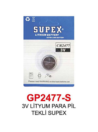 3V LİTYUM PARA PİL 2477-S TEKLİ SUPEX