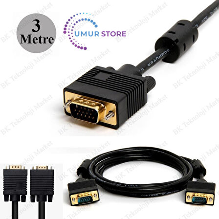 Premium VGA Monitör Kablosu LCD Monitör-Projeksiyon-3 Metre