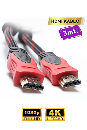 UMUR 3 Metre HDMi Kablo Full HD TV Monitör Uydu Alıcısı PC Uyumlu HDMI Kablosu