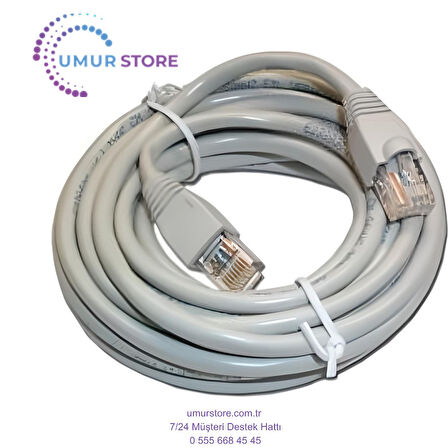 5 Metre Cat6 Lan Internet Data Kablosu(Ethernet Modem RJ45 Uçlu Jacklı Network Adsl)-1 Kalite