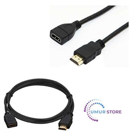 HDMI Kablo Erkek Dişi Gold Uçlu 25 cm Uzatma