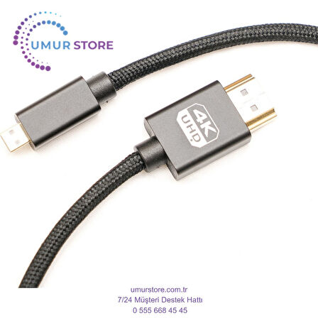 Micro HDMI To HDMI Kablo 4K 60Hz 2m