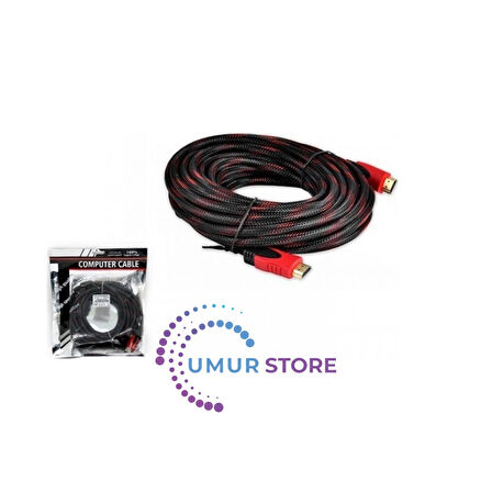 15M Metre 1080P Hasır Örgülü HDMI Kablo