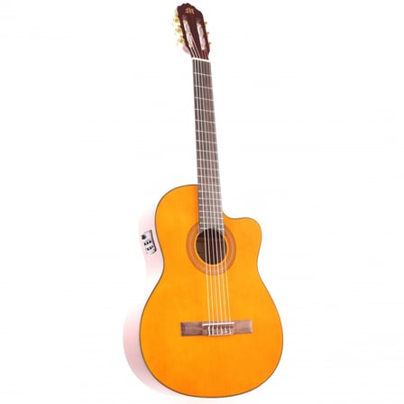 Miguel Angela MA5CE-N Elektro Klasik Gitar (Profesyonel - Masif Kapak) | Masif Üst Kapak (Solid Top), Cutaway Tasarım, Sahne Kullanımı İçin Yüksek Kalite Preamp | Uyum: 4/4 (Tam Boy) Standart