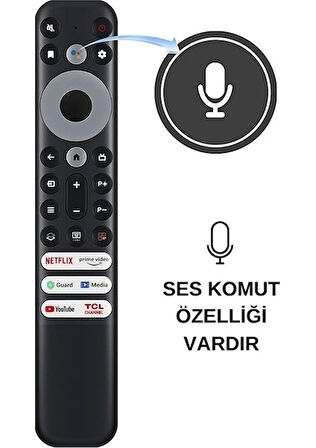 TCL RC902V Rmr1 Netflıx-Prıme Vıdeo-Guard-Medıa-Youtube-Tcl Channel Tuşlu Ses Komutlu Lcd-Led Tv