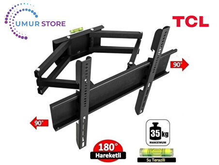 TCL 55P755GTV 4K UHD 55” Google 32- 55 inç Çift Kollu Hareketli Lcd Led Tv Askı Aparatı