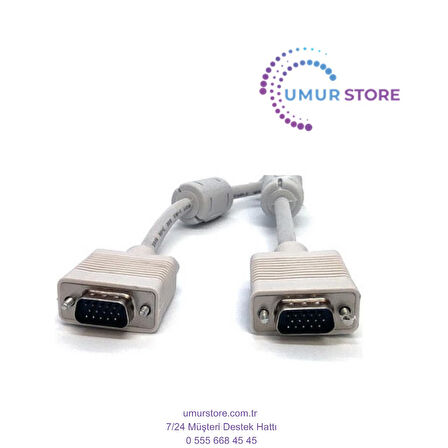 Bc-Dsp-Vg-Mm-20 VGA To VGA 15PIN Erkek-Erkek 3coax AWG28 Ferrıte VGA Kablo 20 mt