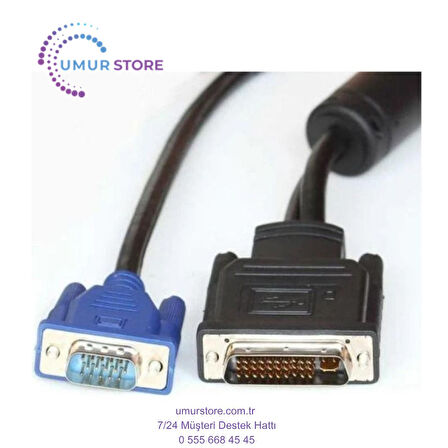 30 Pin DVI VGA Kablo Geniş DVI VGA Kablo 1.8 Metre 35 Pin DVI VGA Kablo
