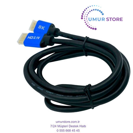 8k Ultra Hd 2.1V 48GBPS Altın Kaplama HDMI Kablo UHD 0.5 Metre