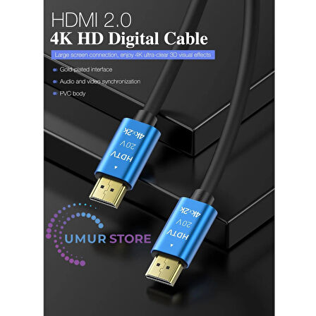 4K Ultra Hd 2.0V Alüminyum Başlık Altın Uçlu Hdmi Kablo