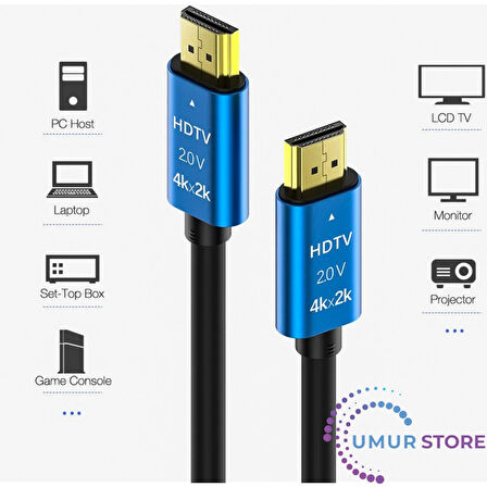 4K Ultra Hd 2.0V Alüminyum Başlık Altın Uçlu Hdmi Kablo