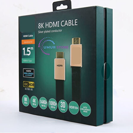 SWV8100 HDMI To HDMI Altın Uçlu 8k Ultra Hd Kablo 1.5 mt