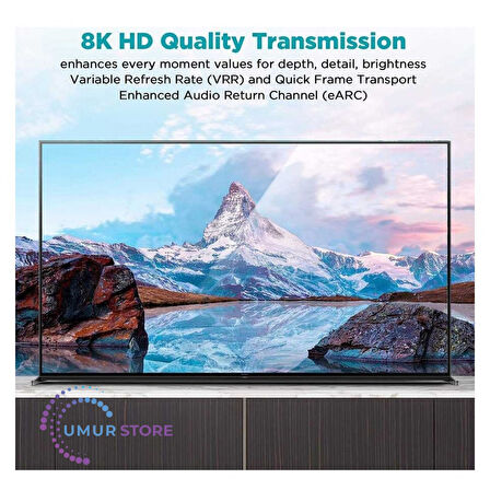 4K 120Hz / 8k 60Hz HDMI Kablo 183 cm 48 Gbps HDMI 2.1 Görüntü Aktarım