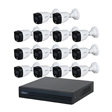 Dahua 14 Kameralı Renkli Gece Görüşlü Full Hd Güvenlik Kamera Seti