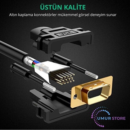 15 Pin VGA To VGA Görüntü Aktarma Kablosu 8 Metre