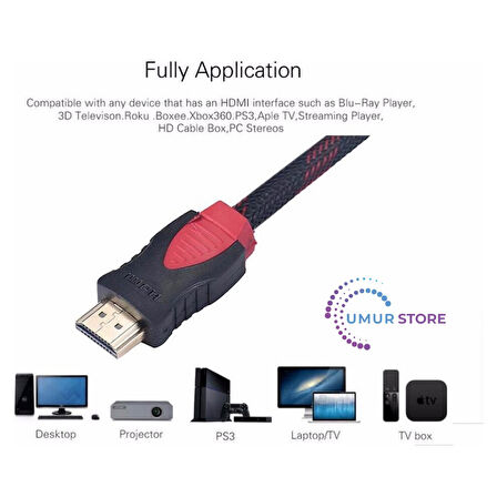 HDMI Kablosu 1.4b 3D 3 Metre HDMI Kablosu