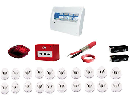 ELEKS 20 BÖLGELİ KONVENSİYONEL SERTİFİKALI YANGIN ALARM SETİ