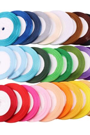 Saten Kurdele 1 cm 10 Metre Açık Sarı