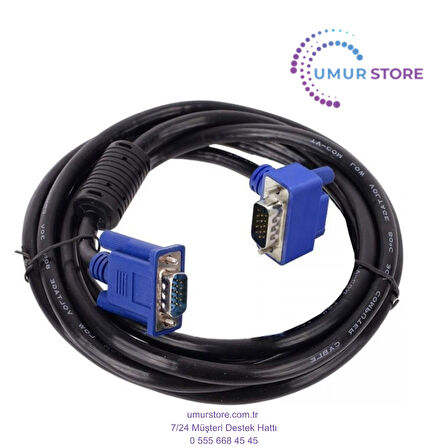 VGA Erkek Erkek 90 Derece Kablo 15 Pin VGA Doksan Derece Kablo 5m