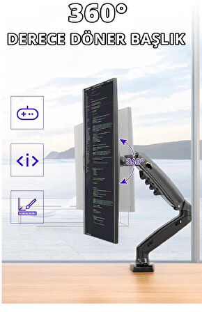 24” inç Lcd Led Monitör Masa Üstü Full Hareketli Askı Aparatı