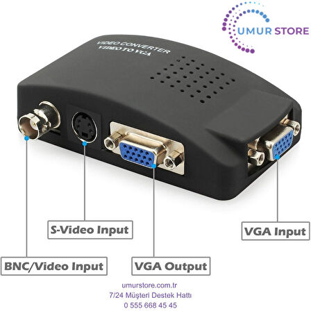Bnc VGA Çevirici Svideo VGA Çevirici S-Video VGA Çevirici Bnc VGA Dönüştürücü
