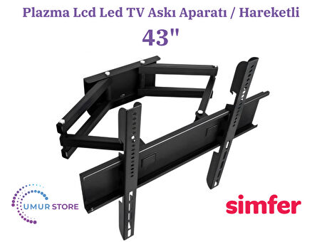 Simfer 43SFSV4N 43" VIDAA Smart 108/109 Ekran Lcd Led TV Hareketli Duvar Askı Aparatı