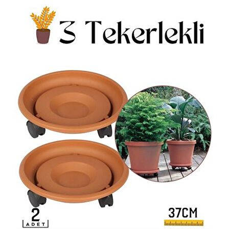 TransForMacion 2 li Tekerlekli Saksı Altığı 37 CM Coadura Design Kahve 716062