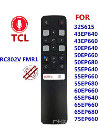 TCL Rc 802V Fmr1 50 - 55" Ses Komut Özellikli Akıllı Anroid Lcd-Led Tv Kumanda TCL108