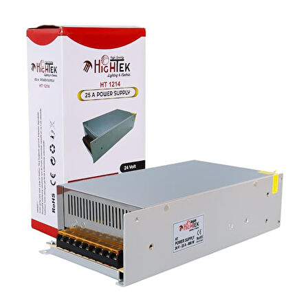 24 Volt - 25 Amper - 600 Watt Metal Kasa Adaptör