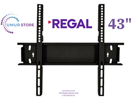 Regal 43R75F11 FULL HD 43" 109 Ekran 42”, 43”, 49”, 50” Uyumlu Lcd Led TV Sabit Duvar Askı Aparatı