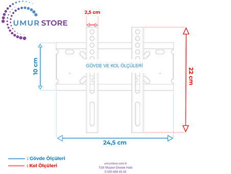 Sunny SN32DAL04 32'' Uydu Alıcılı HD 19”- 43” inç Lcd Led Ekran Tv Sabit Askı Aparatı
