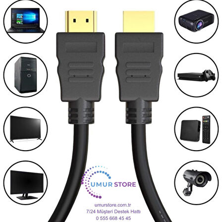 50cm 4k Hdmi Kablo - 2k 60hz / 4k 30hz, 10gbps, Altın Uçlu, Dolby Ve Ağ Desteği