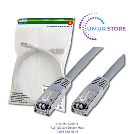 Cat. 5e Sf-Utp Patch Kablo, 0,5 Metre, Awg 26, Gri Renk