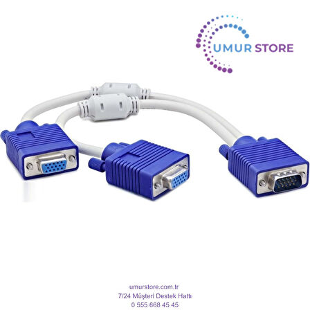 VGA To 2 * VGA F Y Kablo 30CM Beyaz HDX7753