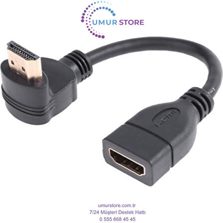 HDMI Dişi Erkek Uzatma 90 Derece Dirsek Çevirici Dönüştürücü Kablosu