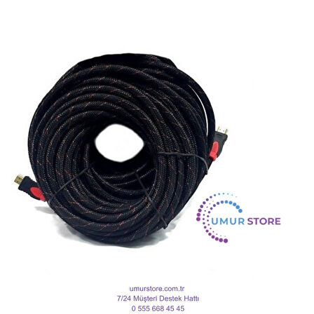 Hdmi Kablo Filtreli+Örgülü Full Hd 1080P 30 Metre