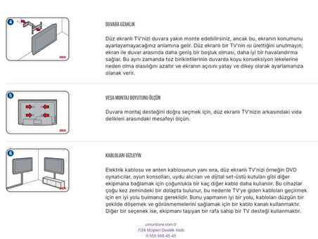 Telefunken 32” 32TF6540A, 32”, 39”, 40” Uyumlu Lcd Led TV Sabit Duvar Askı Aparatı